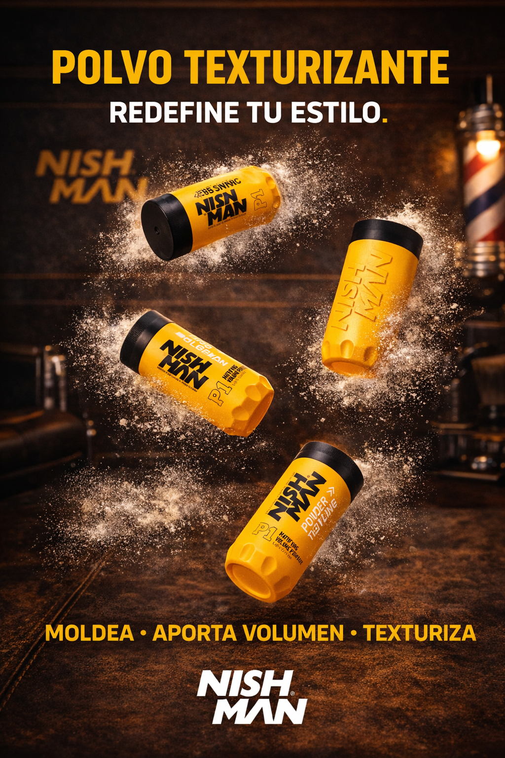 Polvo Texturizante Nish Man P1 – Volumen y Estilo Profesional