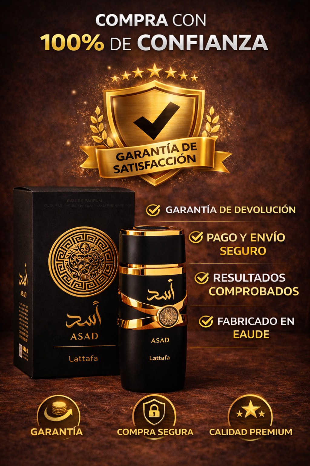 ASAD Lattafa – Perfume Árabe Intenso y Elegante para Hombre